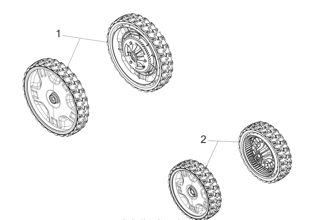 Wheels Diagram and Parts List for SC700E (12AEN2S7756)(2018) Cub Cadet Lawn Mower